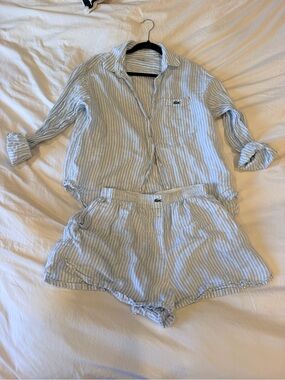 Lacoste Light Blue & White Striped set